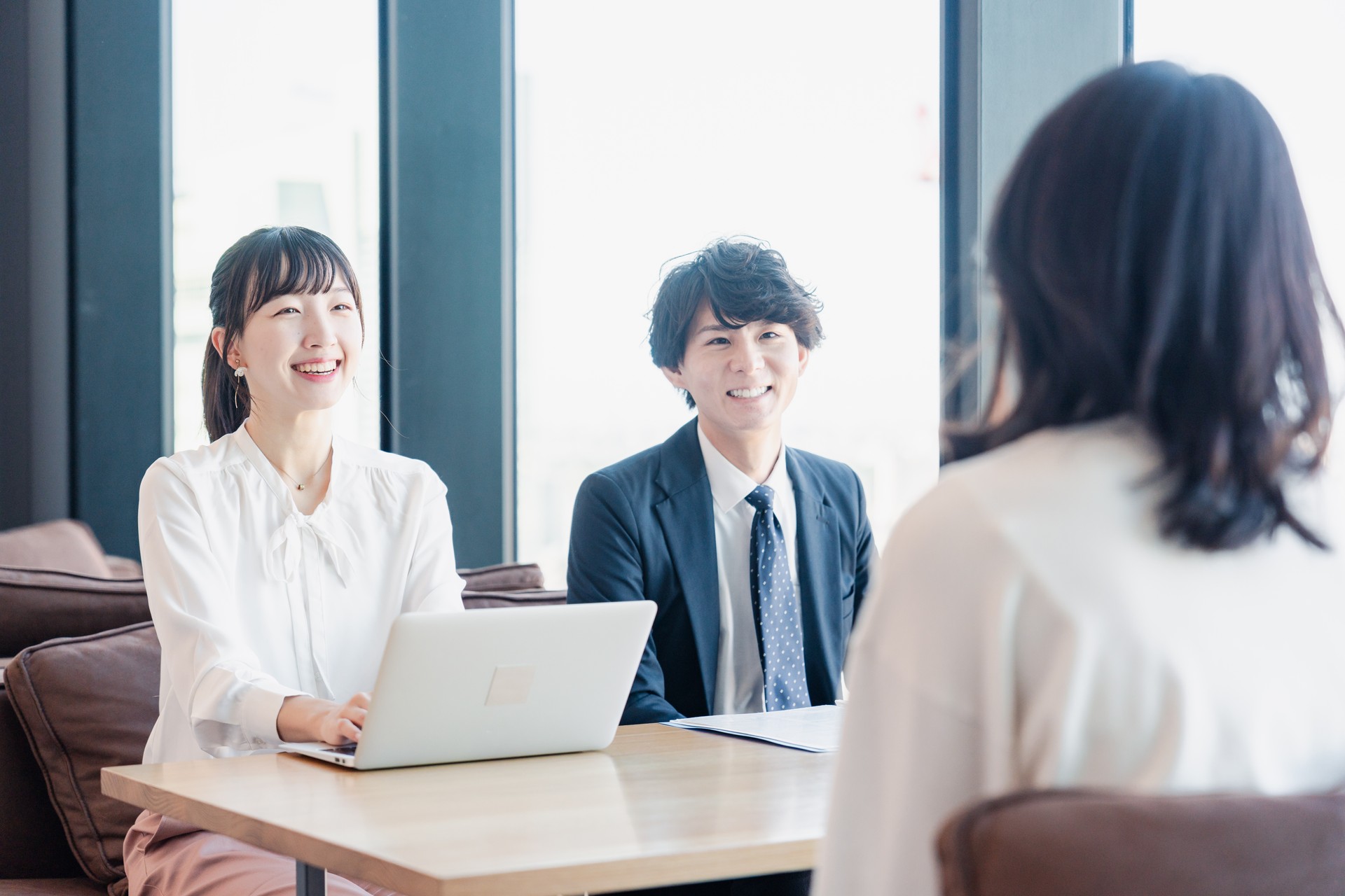 Businessperson having a business meeting with a client